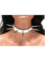 Leder Halsband Killerqueen weiß