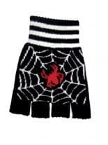 Fingerlose Handschuhe Spinne mit Netz