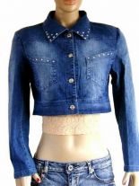 Jeansjacke mit Strasssteinen