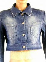 Jeansjacke mit Strasssteinen