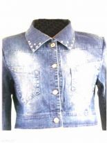 Jeansjacke mit Strasssteinen