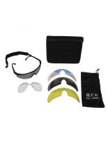 Sportbrille Halbrund mit 3 Ersatzgläsern schwarz