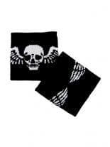 Schweißband Totenkopf mit Flügel schwarz