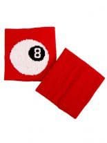 Schweißband Billardkugel 8 rot