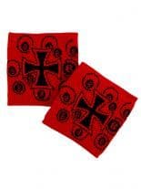 Schweißband Kreuz und Billardkugel 8 rot