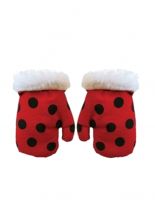 Baby Handschuhe rot mit schwarzen Punkten