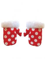 Baby Handschuhe rot mit weißen Punkten