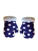 Baby Handschuhe lila mit weißen Punkten