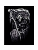 Fleecedecke Totenkopf mit Sense