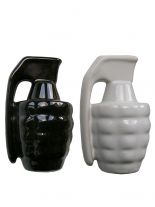 Salz und Pfefferstreuer Set Handgranate schwarz weiss