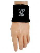 Schweißbänder Punks not dead weiß