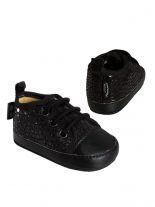 Babyschuhe Schlangenmuster schwarz