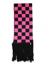 Winterschal schwarz pink kariert