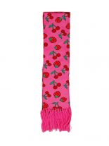 Winterschal Erdbeeren und Kirschen pink