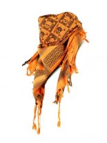 PLO Tuch Totenkopf orange kariert