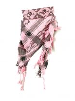 PLO Tuch Totenkopf pink kariert