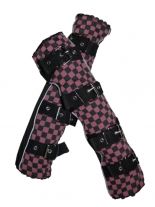 Armstulpen mit Schnalle pink kariert