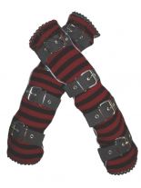 Armstulpen mit Schnalle rot gestreift