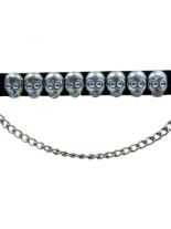 Leder Stiefelband Totenkopfnieten