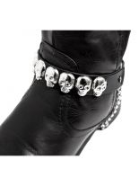 Leder Stiefelband Totenkopfnieten