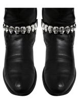 Leder Stiefelband Totenkopfnieten