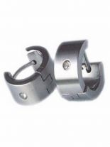 Creolen Ohrring aus Edelstahl mit Stein