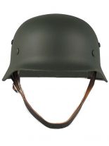 Stahlhelm WW II oliv mit Leder Innenteil