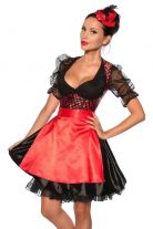 Oktoberfest Dirndl schwarz mit roter Schürze