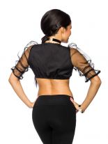 elegante Oktoberfest Dirndl Bluse schwarz transparent