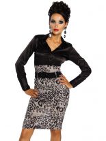 Pencil-Rock im Leopard Design mit Gürtel