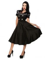 Petticoat Rockabilly Kleid schwarz mit Matrosen-Kragen