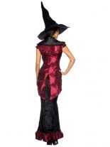 langes Hexen Vampir Kostüm rot schwarz