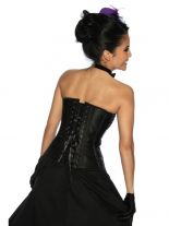 Rockabilly-Corsage schwarz mit weißen Punkten