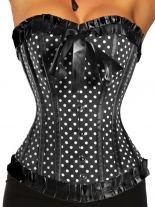 Rockabilly-Corsage schwarz mit Schleife