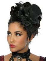 Haarschmuck Rockabilly Mini Zylinder schwarz