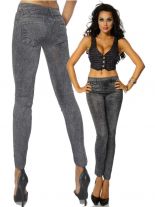 Leggings in Jeans Style Optik grau schwarz