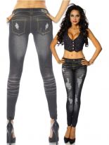 Leggings schwarz in Jeans Stonewash Optik