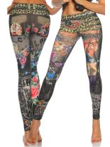 Leggings grau im Tattoo Style