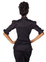 Bluse in Blazer Optik schwarz rot