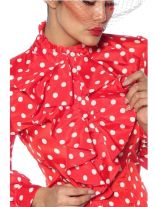 Rockabilly Bluse rot mit weißen Punkten