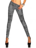 Leggings in Jeans Style Optik grau