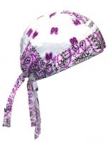 Bandana Cap Old School lila weiß