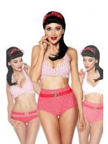 Rockabilly Style Wende Bikini rot weiß mit Punkte