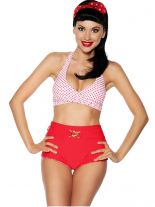 Rockabilly Style Wende Bikini rot weiß mit Punkte