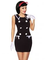elegantes Mini Kleid Marine Style in schwarz