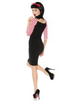 Pencil Kleid im Rockabilly Style rot weiß gestreift