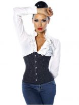 Brokat Taillen Corsage schwarz mit Muster