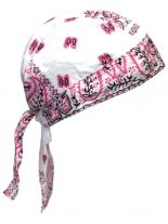 Bandana Cap Old School pink weiß schwarz