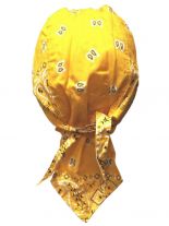 Bandana Cap Old School gelb weiß