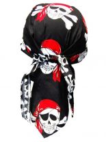 Bandana Cap Piraten rot schwarz